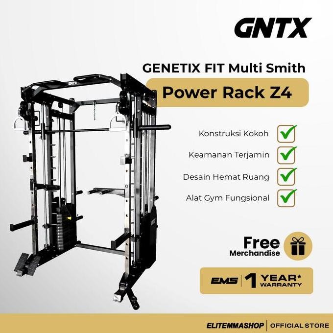 GENETIX FIT Multi Smith Power Rack Z4 Mesin Kebugaran Multi Fungsi Bergaransi 1 Tahun dengan Weight 