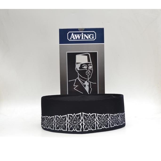 HOT SALE Songkok Hitam Awing Bordir Oman Perak Peci Awing Asli