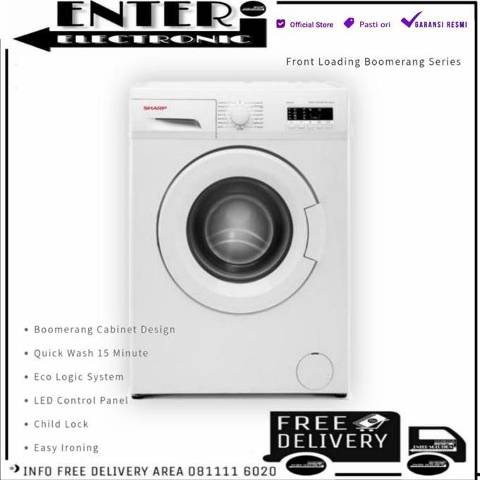 NEW SHARP ESFL1082 - MESIN CUCI FRONT LOADING SHARP 8 KG ES FL1082 FL1082B
