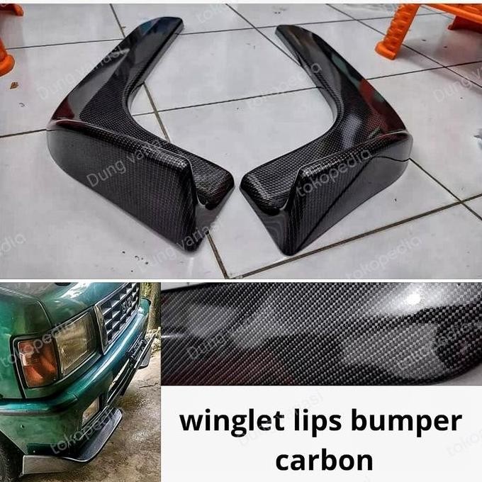 Promo winglet lips bumper depan mobil carbon universal COD