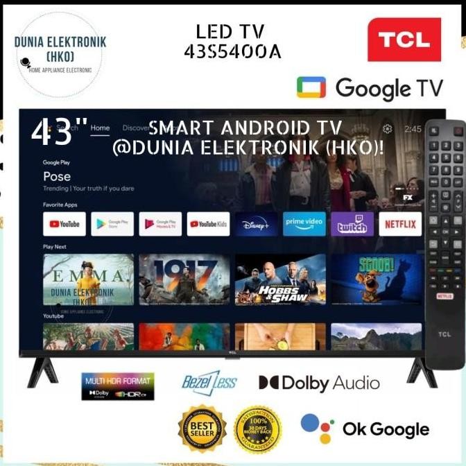 TERLARIS - TCL 43S5400A 43 Inch | Android TV 43 Inch FHD Bezel Less TCL 43s5400a | TV TCL 43 Inch