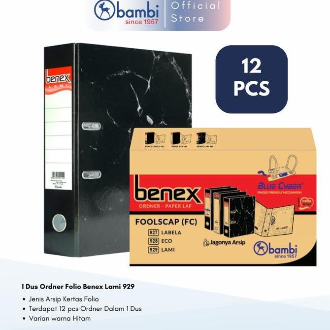 

TERMURAH - 1 Dus Benex Lami Lever Arch File Ordner Folio Jumbo Size 75 mm Original