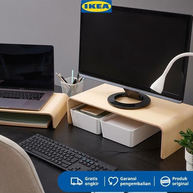 TERMURAH - IKEA VATTENKAR Stand Laptop / Meja Monitor Bahan Kayu Birch 52x26 cm