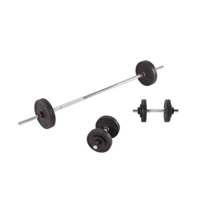 TERLARIS - Decathlon CORENGTH Kit Dumbel & Barbel Latihan Beban  50kg -  8655649