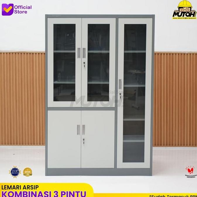 NEW Lemari arsip 3 pintu | lemari besi arsip 3 pintu swing kombinasi MUTOH2000