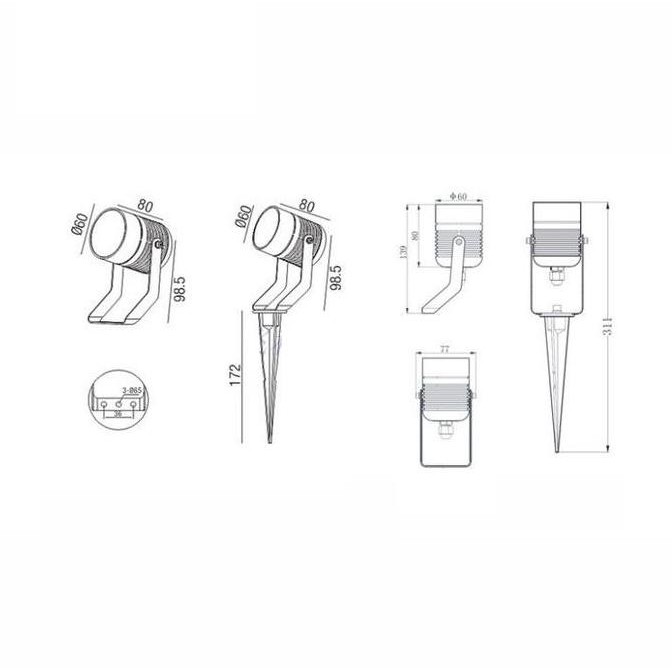 Lampu Taman Tancap Anti Air MR 16 LED / Lampu Sorot Dekorasi Taman
