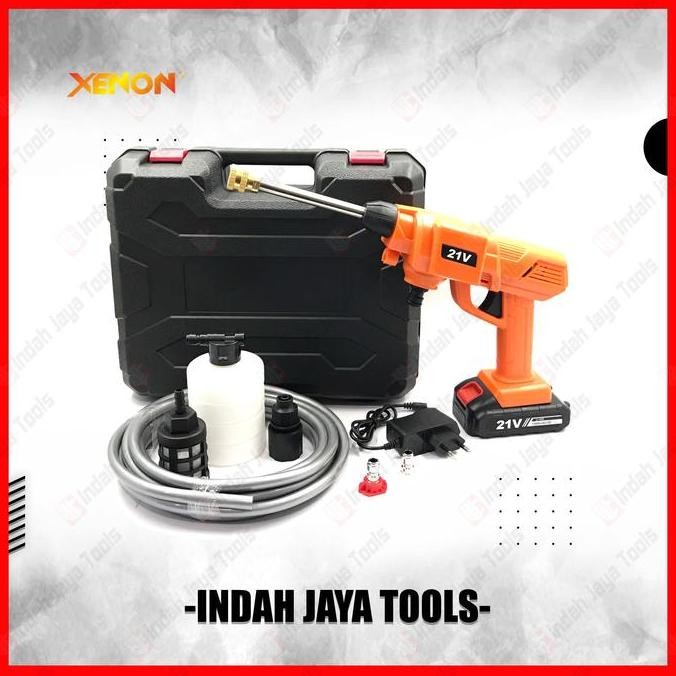 TERBARU - XENON HPW2160 21V Jet Cleaner Cordless Baterai Mesin Cuci Motor AC