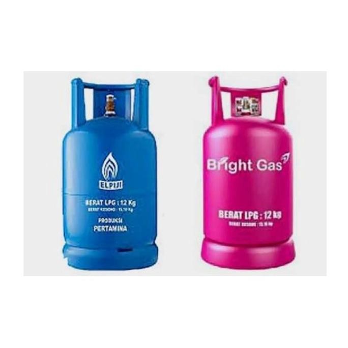 BEBAS ONGKIR - TABUNG LPG 12 kg kosong ( tanpa isi ) bright gas pink / elpiji biru