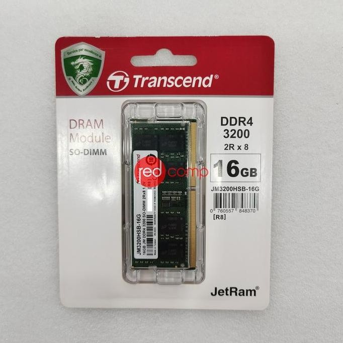 TERBARU Transcend JetRam DDR4 16GB 3200 MHz SODIMM (JM3200HSB-16G) PROMO