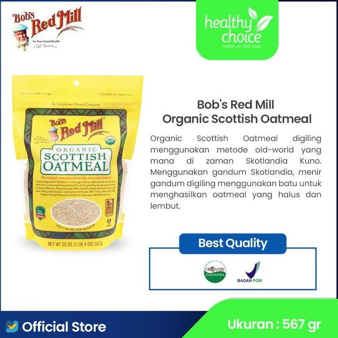 

Bob's Red Mill Organic Scottish Oatmeal 567gr Gandum Granola Kering Makanan Sereal Cereal Food Susu Diet