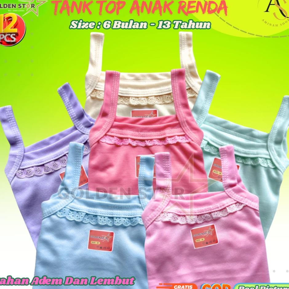 1 Lusin Singlet Anak Kaos Dalam Bayi Dan Anak Perempuan Tangtop Anak Perempuan Sampai Remaja Singlet