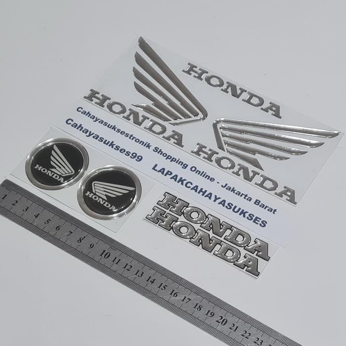 (Terbaru) Sticker Timbul Logo Honda Bulat Stiker Tangki Motor Logo Sayap Honda Bestseller