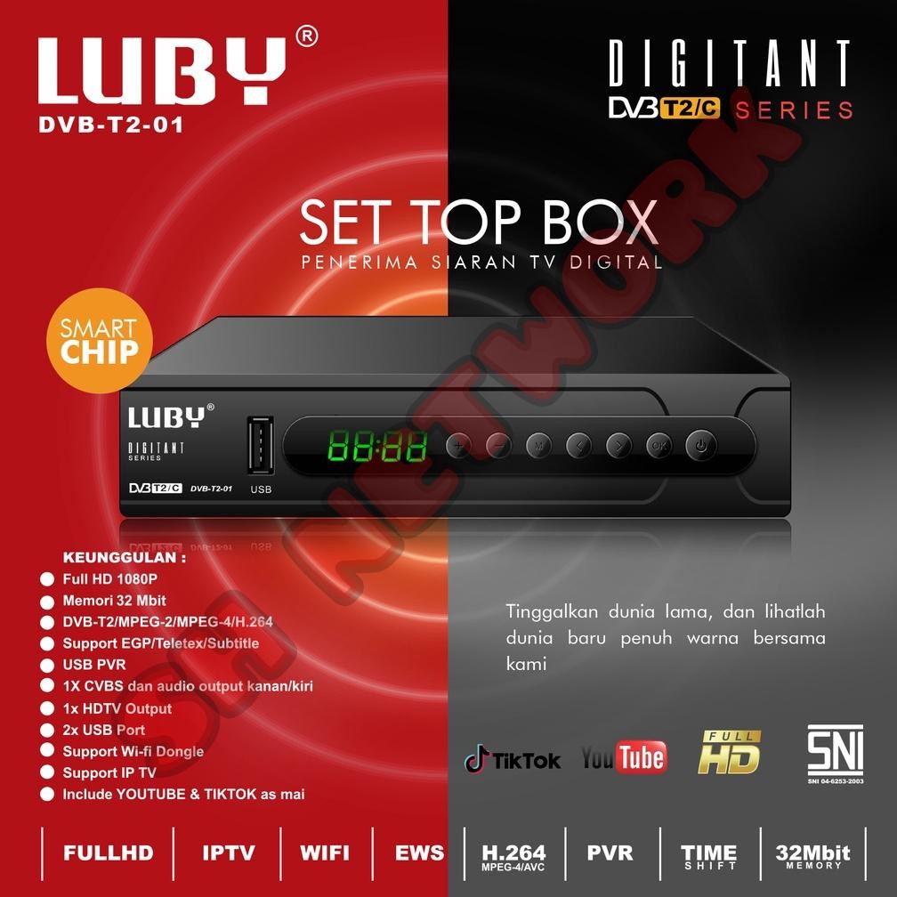 Stb Luby 01 02 03 Set Top Box Matrix Apple Merah Kuning Burger 5Star Stb100 Dvb T2 Digital Super Hd