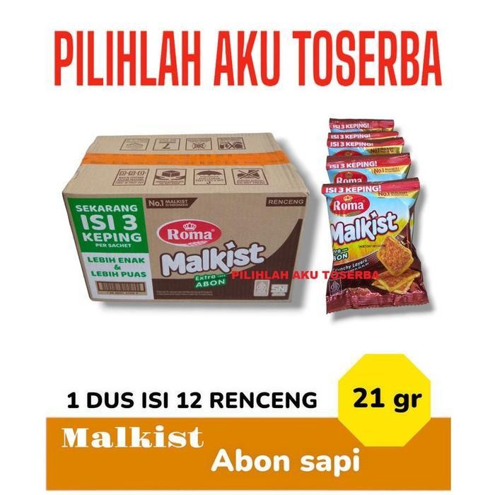 

Biskuit Roma Malkist Abon Crackers Renceng - 1 Kardus Isi 12 Renceng Termurah Best Quality 100% Original