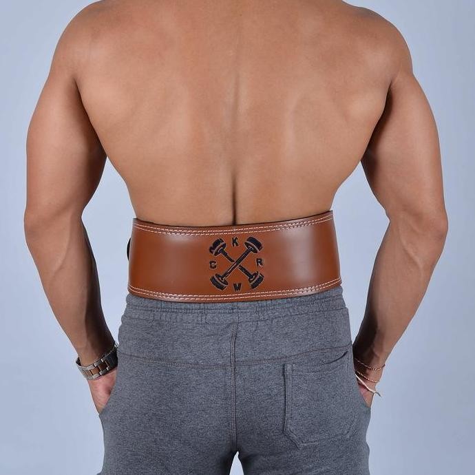 Promo SABUK FITNESS & GYM BAHAN SEMI KULIT SABUK ANGKAT BEBAN - KMCR COD