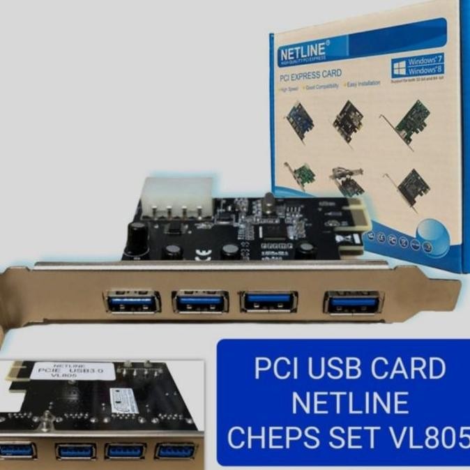 TERMURAH - PCI USB card 4port usb 3.0  Pcie Usb Card 4 Port Usb 3.0 Netline