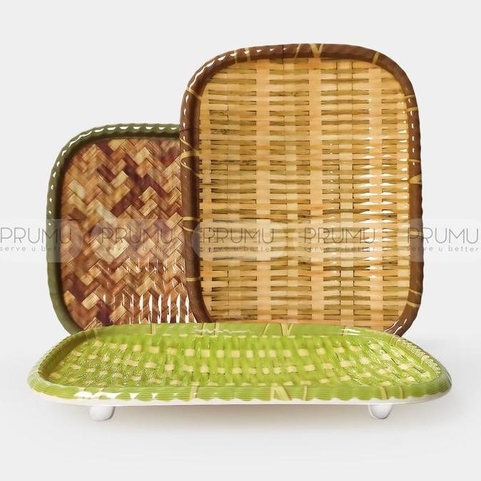 Piring Kotak Melamin - Piring Restoran - Piring Cafe Motif Allshop