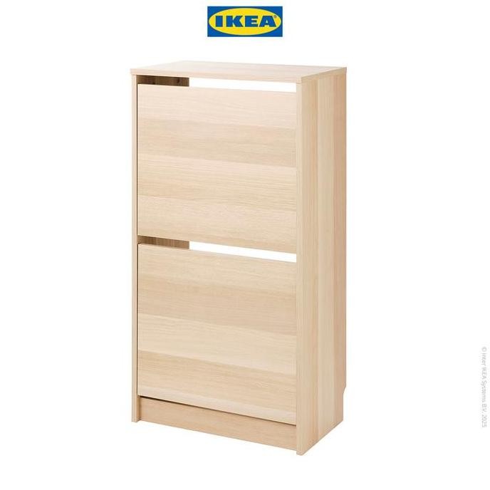 TERBARU IKEA BISSA Rak Kabinet Sepatu Dengan 2 Kompartmen Kayu 49x28x93 cm   Furniture