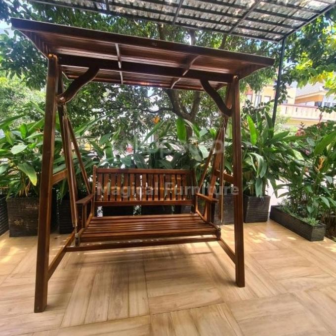 Ayunan Kayu Jati 3 dudukan best seller sudah finishing