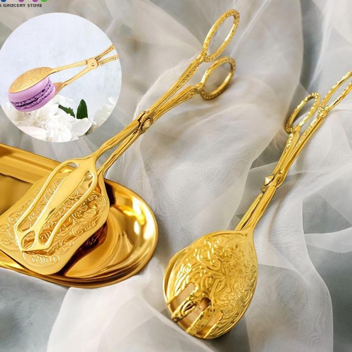 Klip Makanan Gold Vintage Capitan Gold Mini Capitan Serbaguna Capitan Kue Stainless Gold Universal