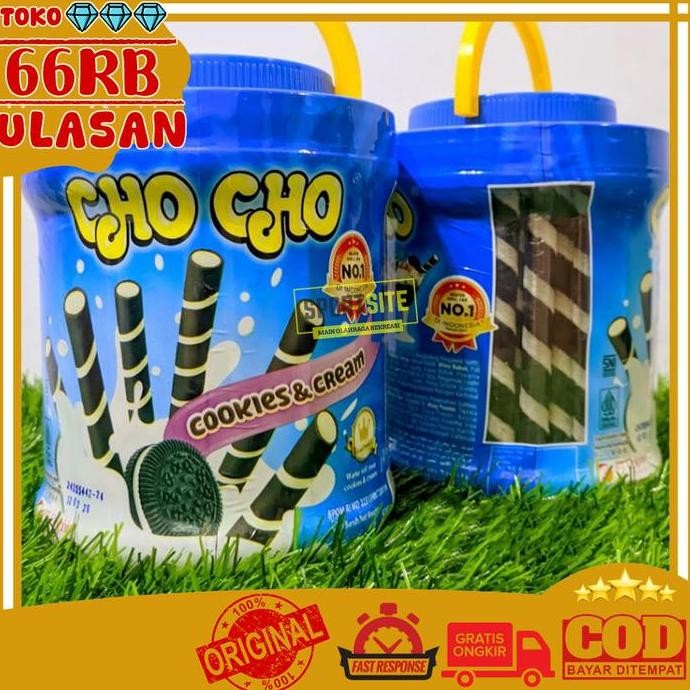 

Cho Cho Cookies & Cream Wafer Stick Roll 500gr Makanan Ringan Camilan Biskuit Kue Krim Astor Wafer Toples ChoCho Snack Cemilan Cookies Cream 500 gr