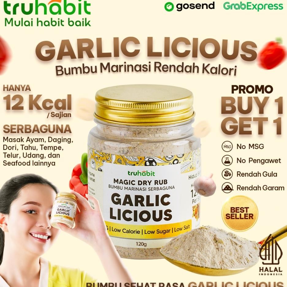 

Truhabit Magic Dry Rub Garlic Licious Bumbu Bumbu N Dry Rub Bumbu Marinasi Ayam Daging Bumbu Dapur Bubuk Lengkap Tanpa Msg Pengawet Rendah Kal