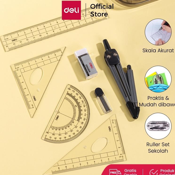 

Deli Penggaris Ruller Set Sekolah Skala Akurat Praktis Dan Mudah Dibawa 9591