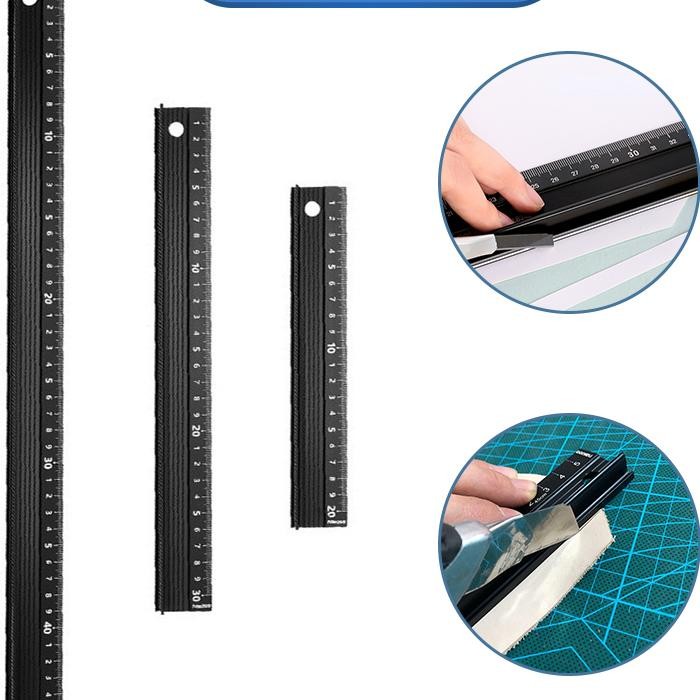 

Penggaris Lurus Aluminum Alloy Multifungsi Anti Slip Untuk Pengerjaan Marking Safety Cutting Ruler