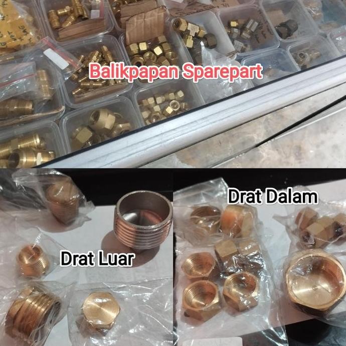 best produk] Dop Plug end cap tutup kuningan male female drat dalam drat luar NPT