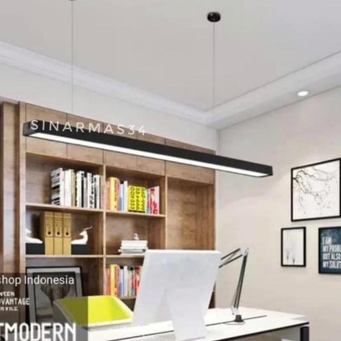 :<:<:<:<] Lampu Gantung Kanor Office Balok TL LED 40watt Minimalis Modern Plafo