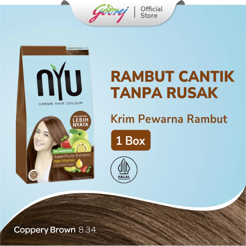 NYU Creme Hair Colour Coppery Brown - Pewarna Rambut