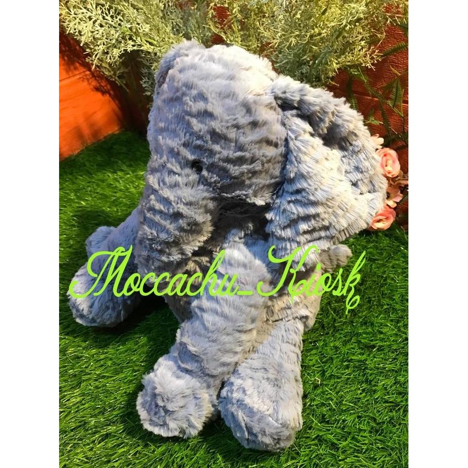 Terlaris Jellycat Fuddlewuddle Elephant Large / Boneka Gajah Biru Besar Ready Stok