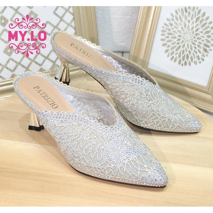 Sandal Pesta Heels Wedding Wanita Premium Selop Kebaya Nikah Pengantin Wisuda Shoes Sendal Perempuan