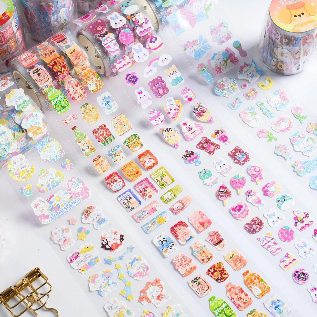 

Etori Life 1Roll/Box Instagram Cute Cartoon Animal Guka Tape Student Diy Stationery Decoration Stickers Scrapbooks