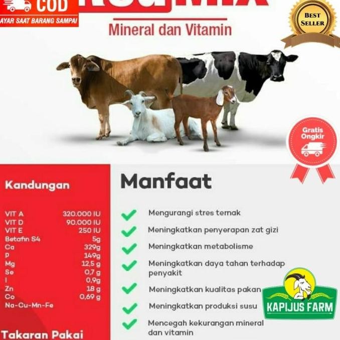 

(Expert) Premix Unggul RedMix Mineral Vitamin Sapi Kambing Domba
