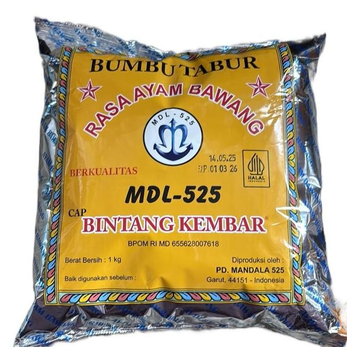 

JH8 Bumbu penyedap bintang kembar mdl 525 kemasan 1kg/bumbu tabur ayam bawang/atom bintang 1kg