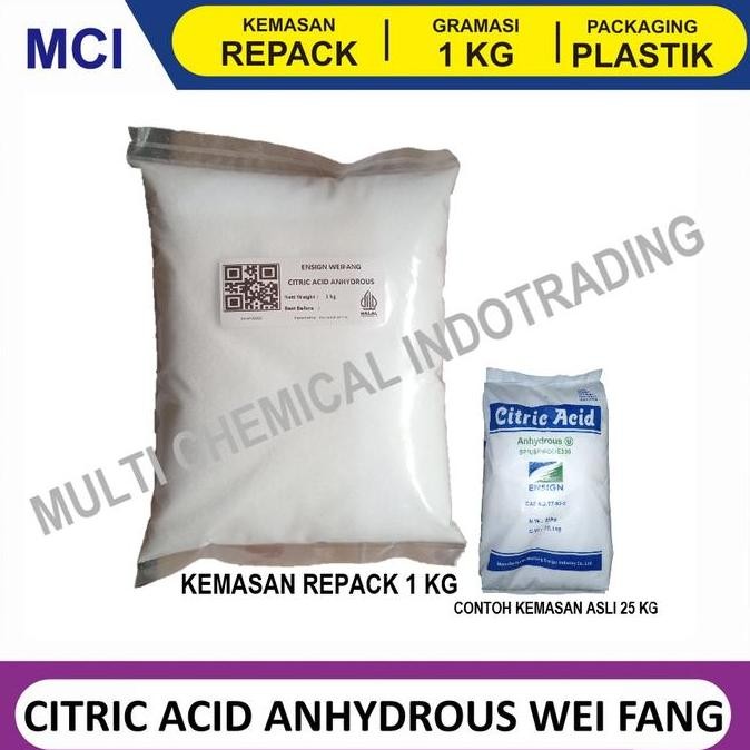 

JH8 CITRIC ACID CITRUN ASAM SITRAT ANHYDROUS WEI FANG - REPACK 1 KG