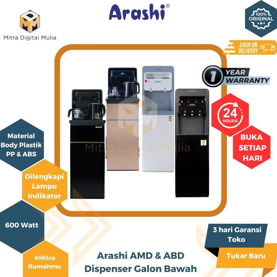 TERLARIS Arashi AMD 01 B , 02 BC , ABD 04 C , ABD 03 N Dispenser Galon Bawah Siap kirim