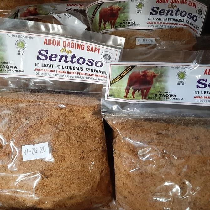 

BARANG TERLARIS Abon sapi cap Sentosa boyolali kemasan 1 kg.
