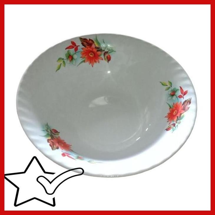 [TKR] MANGKOK KERAMIK MOTIF KEMBANG ROS7 INCI ISI 12PCS/1LUSIN