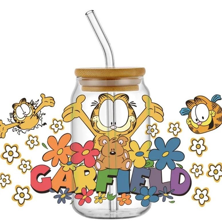 

Miniso Cartoon Cute Cat 16Oz Uv Dtf Cup Wrap Transfer Stickers Custom Label Diy Waterproof Logo For Libbey Glass Can Cartoon