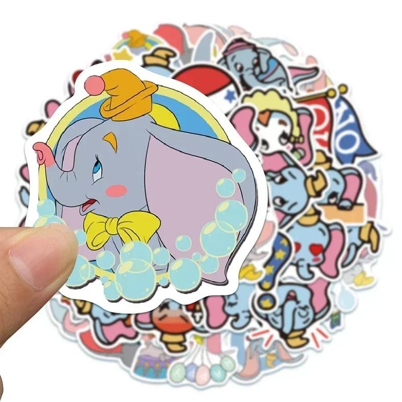 

50Pcs Disney Cartoon Dumbo Stickers Funny Kids Cute Decals Toy Phone Case Suitcase Notebook Kawaii Graffiti Sticker Decor