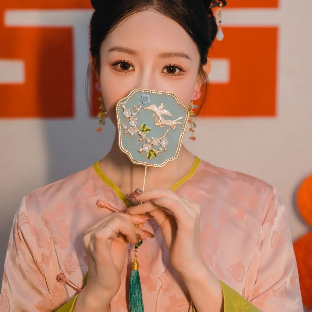 Kipas Mini Gaya Cina Properti Foto Kipas Bulat Kecil