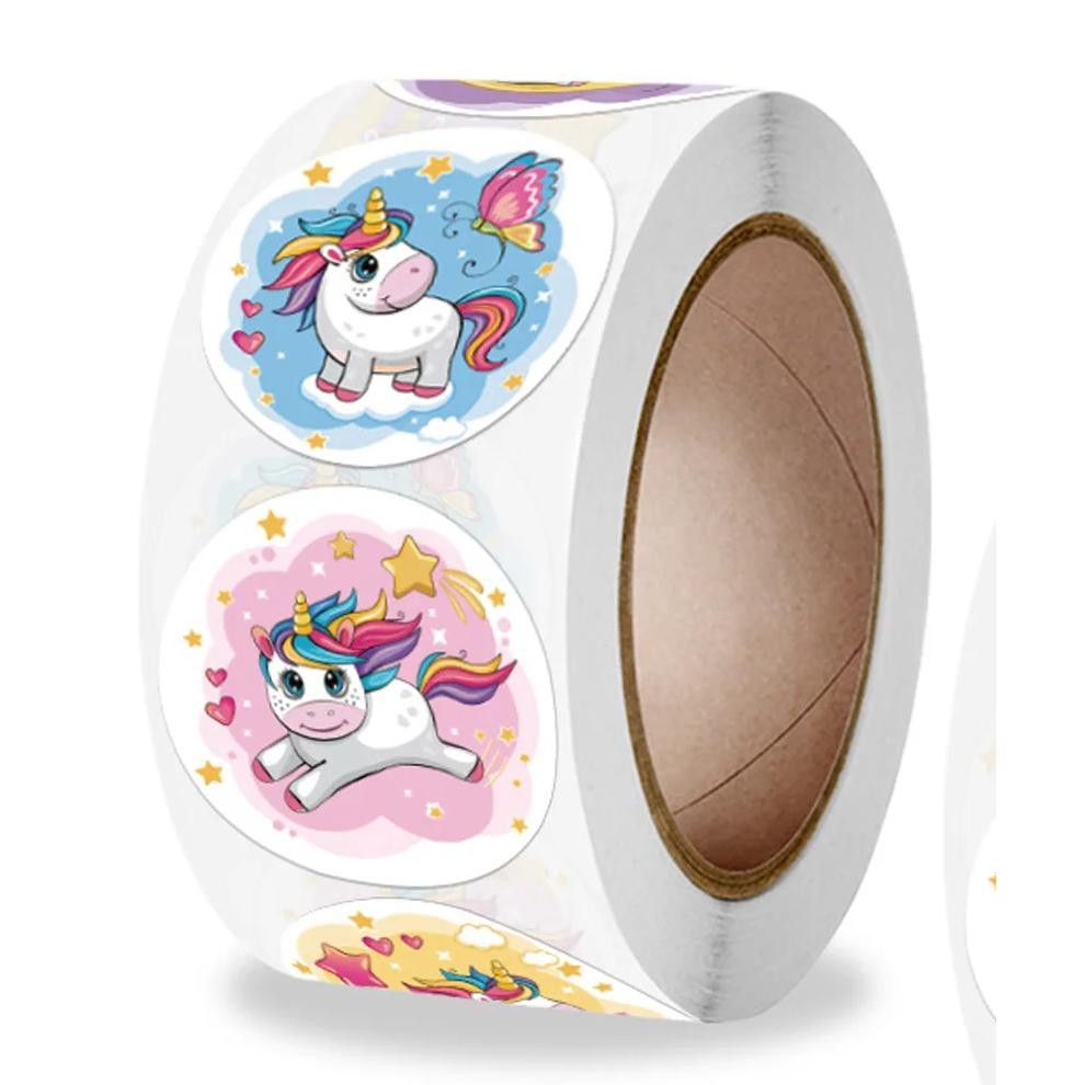 

100-500Pcs Reward Sticker For Kids Unicorn Animal Cute Pattern Animals Cartoon Stickers School Teacher Supplies Child Sticker