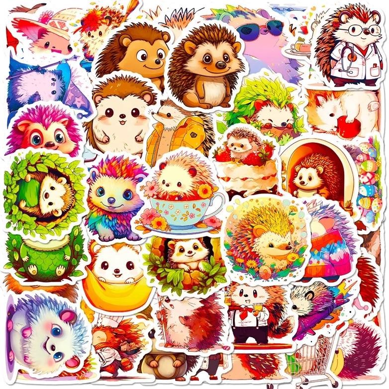 

10/30/50Pcs Cute Cartoon Hedgehog Pvc Sticker Aesthetic Children'S Decoration Scrapbooking Stationery School Supplies For Kids