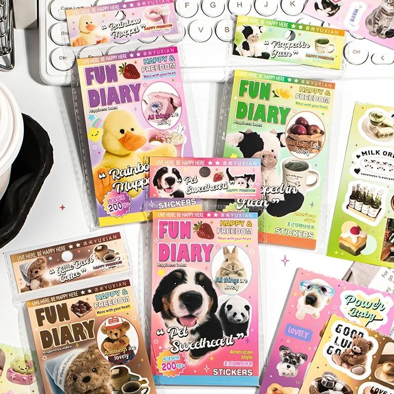 

Mr. Paper,20Pcs/BookCute Pet Cat Dog Dessert Ins Style Theme Stickers, Diy Scrapbook Collage Magazine Diary Decoration Stickers