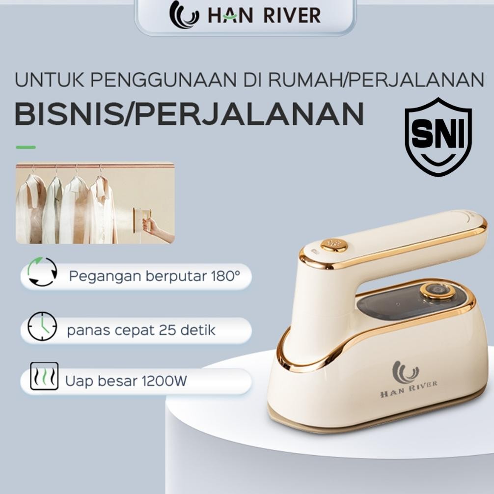 NEW Han River Setrika Low Watt 2in1 Setrika Uap Foldable Setrika Traveling [terbaik][terlaris]