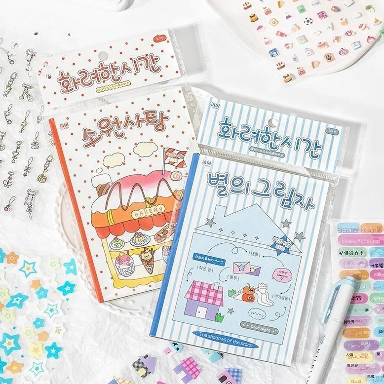 

Korean Style Colorful Time Decorative Stickers Pet Material Mini Waterproof Cute Cartoon Sticker Books Diy Planner Scrapbook