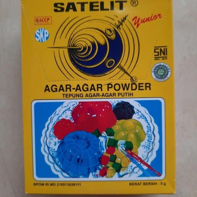 

(Expert) Tepung Agar-Agar Satelit 5g Satu Box 12 Sachet