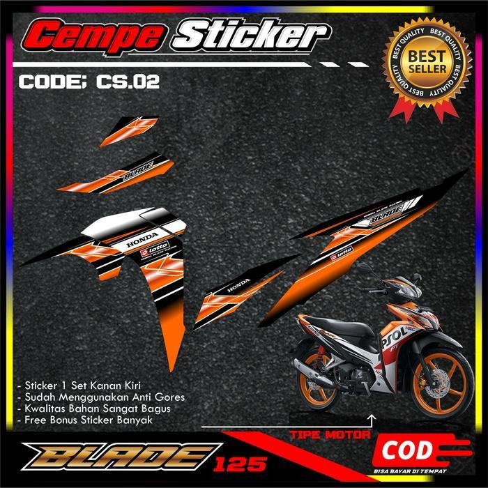 Gg Sticker Stiker Variasi Blade Fi 125 Decal Striping Standar Blade Fi 125 Premium Racing Cm02 Motor